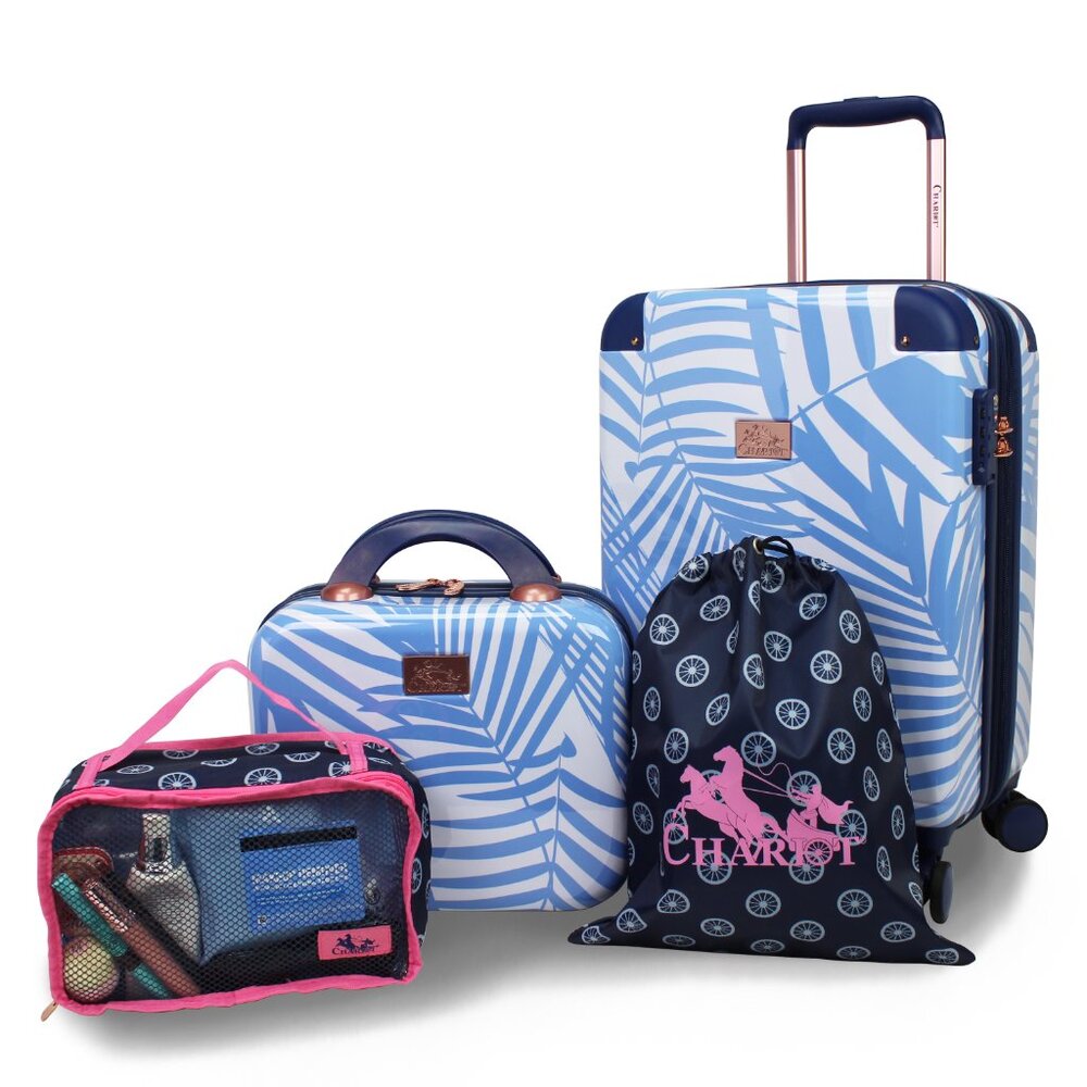 NEW -World Traveler Chariot 4-Piece Hardside Carry-On Spinner Luggage Set - Fern